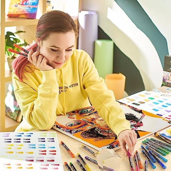 Arteza 아크릴 페인트 마커, 다양한 색상의 아크릴 페인트 펜 40개 세트, 유리, 도자기, 세라믹, 암석, 캔버스 페인팅을 위한 예술 및 공예 용품