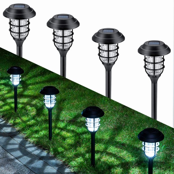 GIGALUMI 8 팩 Solar Pathway Lights Outdoor, Solar Powered Garden Lights, Patio, Lawn, Yard and Landscape용 방수 Led Path Lights-(Cold White)