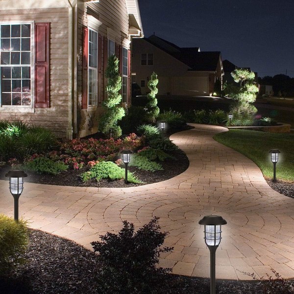 GIGALUMI 8 팩 Solar Pathway Lights Outdoor, Solar Powered Garden Lights, Patio, Lawn, Yard and Landscape용 방수 Led Path Lights-(Cold White)