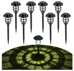 GIGALUMI 8 팩 Solar Pathway Lights Outdoor, Solar Powered Garden Lights, Patio, Lawn, Yard and Landscape용 방수 Led Path Lights-(Cold White)