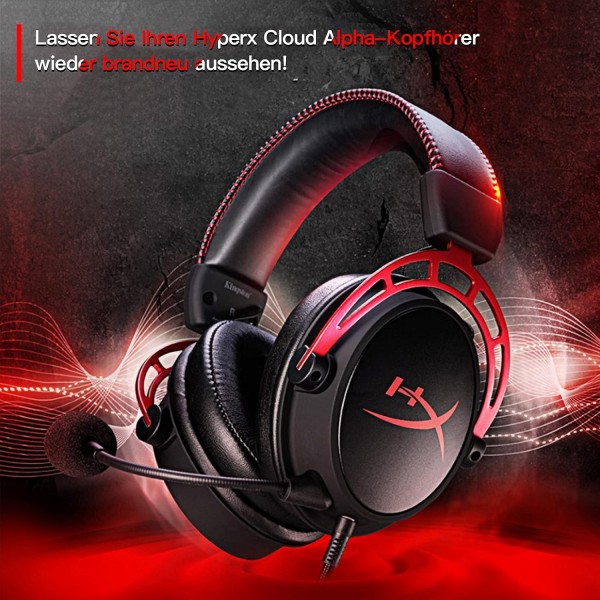 ALDOKE Hyperx Cloud Alpha Earpads Earmuffs Earpads Kingston Hyperx Cloud Alpha 헤드셋과 호환 단백질 가죽 메모리 폼 커버 Earcups Black