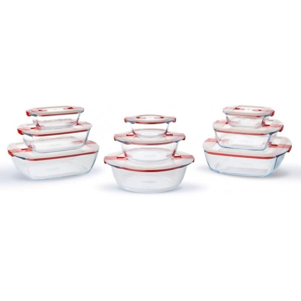 Pyrex 207PH00 Cook & Heat 원형 유리 식품 저장 용기(뚜껑 포함), 무색