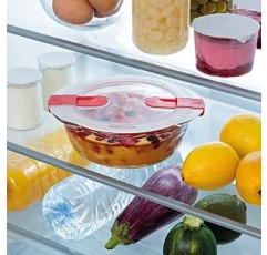 Pyrex 207PH00 Cook & Heat 원형 유리 식품 저장 용기(뚜껑 포함), 무색
