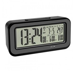 TFA Dostmann Boxx 디지털 무선 알람 시계(실내 온도 포함) USB 충전식 플라스틱 검정색 L 142 x W 45 x H 73 mm