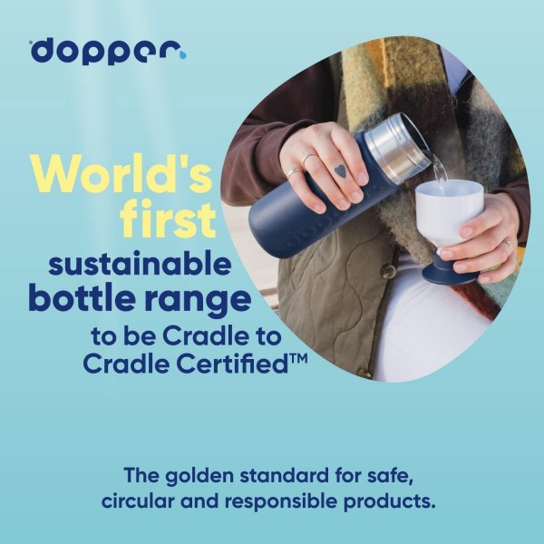 도퍼 유리 물병 - Green Product Award 2021 - 붕규산 유리병 - 400ml, 누출 방지, BPA 프리 - 야외 및 사무실용 물병 400ml 흰색