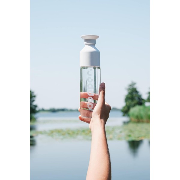도퍼 유리 물병 - Green Product Award 2021 - 붕규산 유리병 - 400ml, 누출 방지, BPA 프리 - 야외 및 사무실용 물병 400ml 흰색