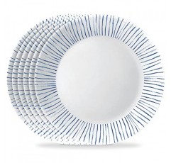 Corelle 6피스 10.25인치 Vitrelle 유리 디너 접시, 경량, 칩/스크래치 방지 - 식물 줄무늬