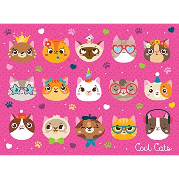 Chuckle & Roar - 멋진 고양이 퍼즐 - 어린이를 위한 흥미진진하고 교육적인 퍼즐 - 미취학 아동을 위해 디자인된 대형 조각 - 100 PC 직소 퍼즐