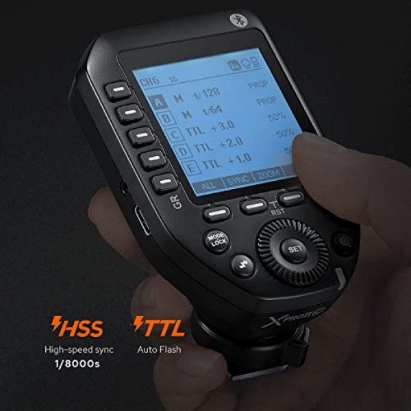 Nikon용 Godox XProII-N XProII N TTL 무선 플래시 트리거, 1/8000s HSS 지원, TTL 자동 플래시, 수동 플래시, TCM 변환 기능, 5개의 섬세한 그룹 버튼, 대형 LCD 디스플레이, 스마트 앱 