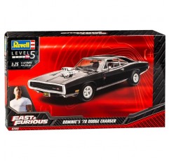 Revell Dodge Charger R/T 1970 Coupe Black Fast 9 Dom Dominik Toretto The Fast and The Furious 07693 Kit 1/25 1/24 Revell Model Car Without Custom Number Plates