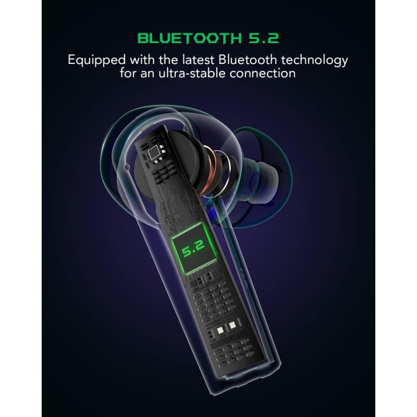 Black Shark 무선 이어버드 35ms 초저지연 무선 헤드폰, 프리미엄 사운드 Bluetooth 5.2 10mm 드라이버 4개 하이퍼클리어 마이크 IPX5 방수 20시간 재생