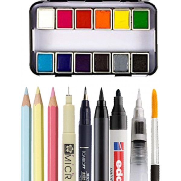 Vaessen Creative 2911-3003 플로렌스 수채화 용지 A4 아이보리 화이트, 200g/m² 매끄러운 용지로 제작, 수채화, 핸드 레터링 및 브러시 레터링용 100매, A4 100매 팩