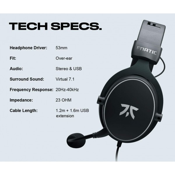 53mm 드라이버, 정밀한 7.1 서라운드 사운드 및 최신 USB 사운드 카드, Windows 호환, 탈착식 방송용 마이크 서라운드 사운드 + USB 사운드 카드 싱글이 포함된 e-스포츠용 Fnat