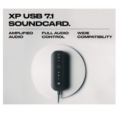 53mm 드라이버, 정밀한 7.1 서라운드 사운드 및 최신 USB 사운드 카드, Windows 호환, 탈착식 방송용 마이크 서라운드 사운드 + USB 사운드 카드 싱글이 포함된 e-스포츠용 Fnat
