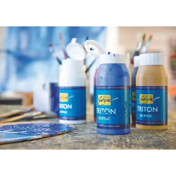 KREUL 17004 - Solo Goya Triton 아크릴 페인트 브릴리언트 태커, 750ml 병, 빠르게 건조되고 무광택, 수성 페인트, 스튜디오 품질, 다목적, 우수한 적용 범위 및 경제적