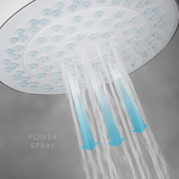 Mira Showers 2.1605.176 로직 4-스프레이 샤워 헤드 - 크롬 크롬 헤드