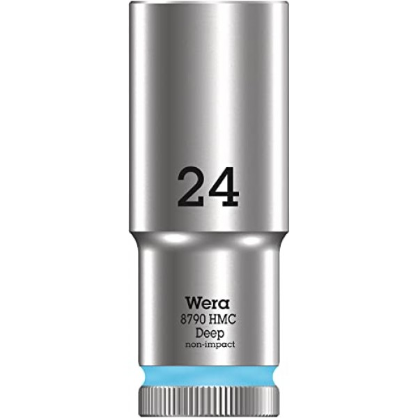 WERA 05004563001 8790 HMC 딥 소켓(1/2인치 드라이브 포함), 24 x 83mm