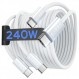 iPhone 15/MacBook Pro/Air용 LISEN 240W USB C-USB C 충전기 케이블[10피트/2팩], iPhone 15/Pro/Plus/Pro Max/iPad Pro/Air용 USBC-USBC 고속 충전 케이블, Type C 코드 삼성 갤럭시 S23