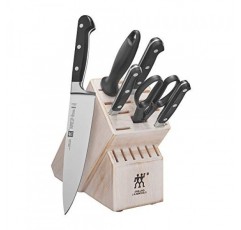 ZWILLING Professional S 7피스 면도날 독일 블록 나이프 세트, 소박한 흰색 고무나무 블록 포함, 회사 소유 독일 공장에서 제작, 거의 300년 동안 완성된 특수 포뮬러 스틸 사