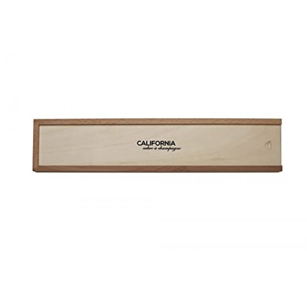 California Champagne Sabre Company - 대리석 화이트 - Laguiole 프랑스 스타일로 제작된 수제 검 - 우아한 소나무 상자에 포장됨 - 고급스러운 샴페인 칼 병따개