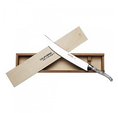 California Champagne Sabre Company - 대리석 화이트 - Laguiole 프랑스 스타일로 제작된 수제 검 - 우아한 소나무 상자에 포장됨 - 고급스러운 샴페인 칼 병따개