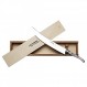 California Champagne Sabre Company - 대리석 화이트 - Laguiole 프랑스 스타일로 제작된 수제 검 - 우아한 소나무 상자에 포장됨 - 고급스러운 샴페인 칼 병따개