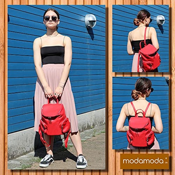 modamoda de - T175 - 가죽으로 만든 이탈리아 여성용 백팩 백