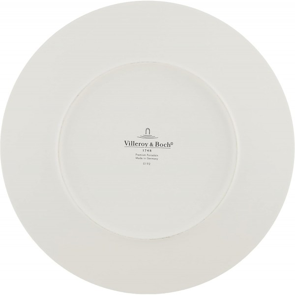 Villeroy & Boch 10-4240-2630 Manufacture Rock Blanc Plate, 25cm, Premium Porcelain, White Blanc Gourmet Plate Coupe