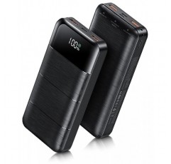 보조 배터리 휴대용 충전기 - 32000mAh 보조 배터리 출력 5V3A 고속 충전기 스마트폰 및 모든 USB 장치와 호환되는 LED 디스플레이가 내장된 휴대용 충전기(검은색)