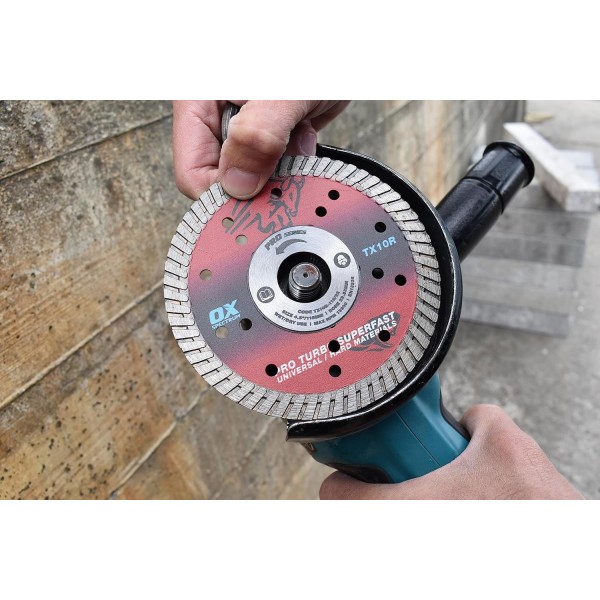 OX Tools TX10R-115/22 OX-TX10R 스펙트럼 슈피리어 터보 다이아몬드 블레이드, 115/22.23mm, 레드 115/22.23mm 싱글