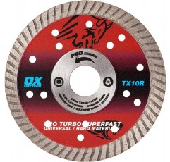 OX Tools TX10R-115/22 OX-TX10R 스펙트럼 슈피리어 터보 다이아몬드 블레이드, 115/22.23mm, 레드 115/22.23mm 싱글
