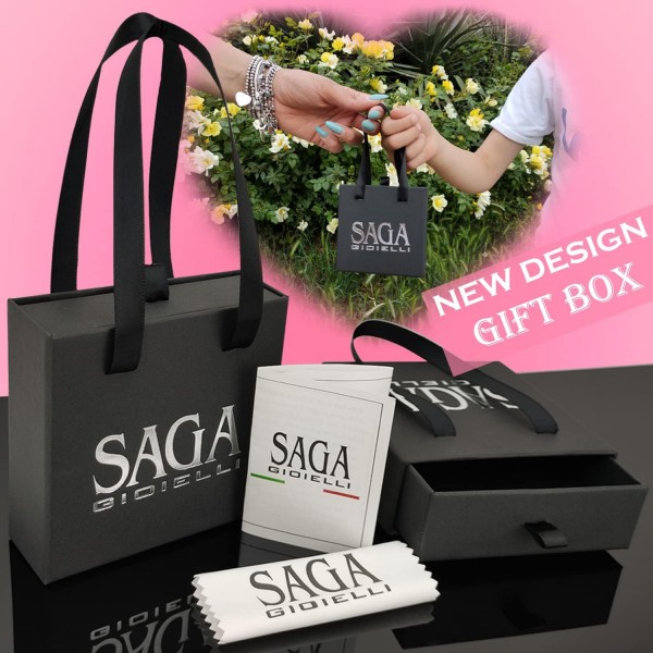 Saga Giolli® 목걸이 Calling Angels Balloon Rising Down 길이 조절 가능한 골든 핸즈