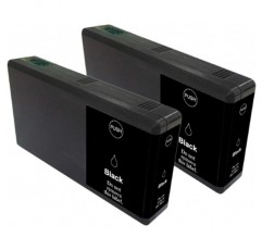 Tito-Express ProSerie 카트리지 2개 세트 Epson T7901-T7904 79 XL, 50ml Black XXL 내용물 WF-3800 WF-4800 WF-3820 DWF WF-3825 DWF WF-4820 DWF WF-4050 DTWf 블랙 팩 2개 중