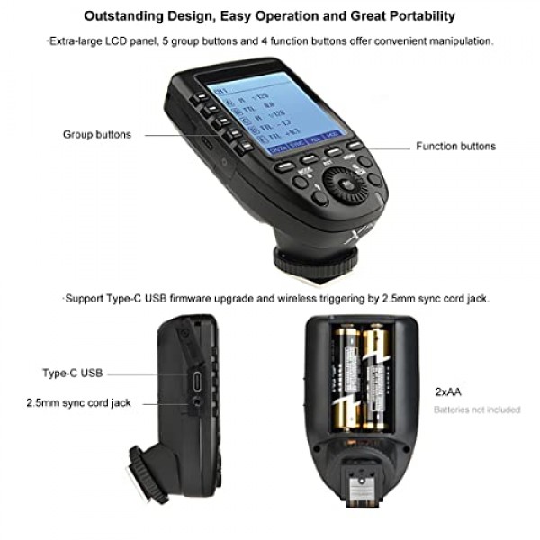 Godox XPro-S TTL 2.4G 고속 동기화 무선 플래시 트리거 송신기 Sony 카메라, 1/8000s, 11가지 사용자 정의 기능, 16개 그룹 및 32개 채널, 2.4G 무선 X 시스템과 호환 가능