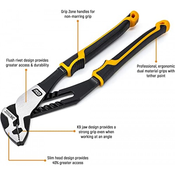 GEARWRENCH 8, 10 및 12 PITBULL K9 직선 조 이중 소재 텅 및 그루브 플라이어 세트 - 82205CAZ