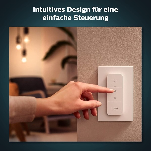 Philips Hue 디머 스위치 | Philips Hue 시스템용 액세서리 | 설치 없이 무선 디밍 + Philips Hue White 및 Color Ambiance Play Lightbar 2팩, 블랙