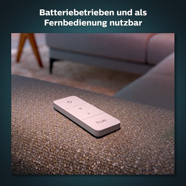 Philips Hue 디머 스위치 | Philips Hue 시스템용 액세서리 | 설치 없이 무선 디밍 + Philips Hue White 및 Color Ambiance Play Lightbar 2팩, 블랙