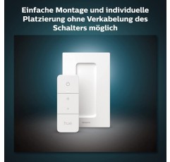Philips Hue 디머 스위치 | Philips Hue 시스템용 액세서리 | 설치 없이 무선 디밍 + Philips Hue White 및 Color Ambiance Play Lightbar 2팩, 블랙