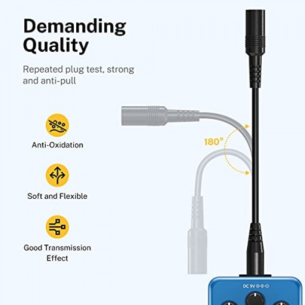 Donner DPA-100 기타 페달 전원 공급 장치 어댑터 9V DC 1A 팁 효과 페달 용 네거티브 5 웨이 데이지 체인 케이블