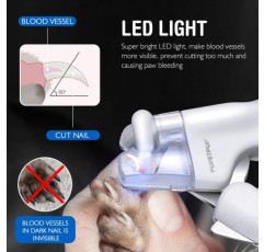 POPETPOP Dog Claw Clippers - 개와 고양이를 위한 LED 조명이 있는 손톱깎이 네일 커터 네일 파일이 있는 슈퍼 세이프 클로 클리퍼