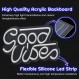 Good Vibes Neon Signs (13" X 7"), Cisteen Led Neon Light Sign with Acrylic Board, Goodvibes Neon Word Light Wall Decor Powered by USB for 침실, 메이크업 룸, Game Room, Bar, 결혼식, Party (Bule) New Blue