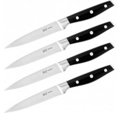 테팔 제이미 올리버 K26708 스테이크 나이프 세트 24cm 4개, 스테인리스 스틸 스테이크 커트러리 세트 4인용, 미끄럼 방지 손잡이가 있는 스테이크 나이프, 그릴 커트러리