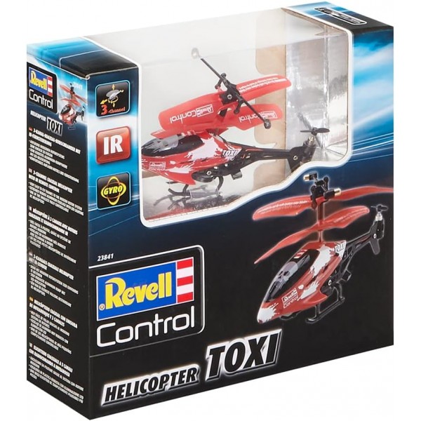 Revell Control Mini Helicopter Toxi I 5.5cm 높이 I 3개의 제어 채널이 있는 IR 원격 제어 I 동축 로터 시스템과 전자 자이로로 인한 쉬운 비행 특성 I 강력한 전기 모터