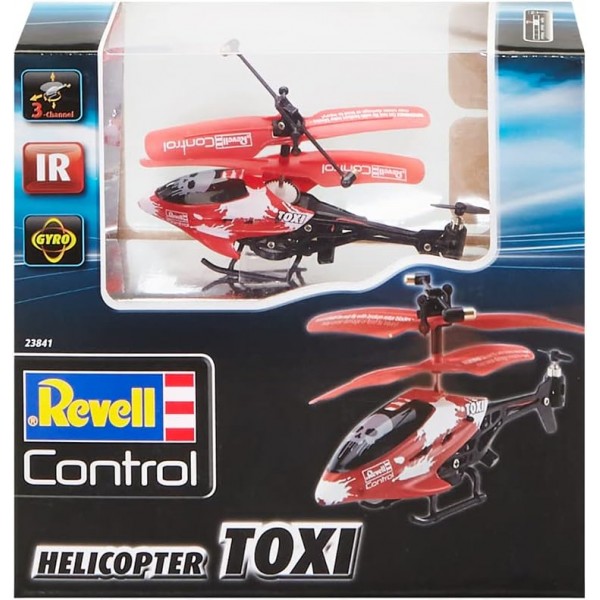 Revell Control Mini Helicopter Toxi I 5.5cm 높이 I 3개의 제어 채널이 있는 IR 원격 제어 I 동축 로터 시스템과 전자 자이로로 인한 쉬운 비행 특성 I 강력한 전기 모터