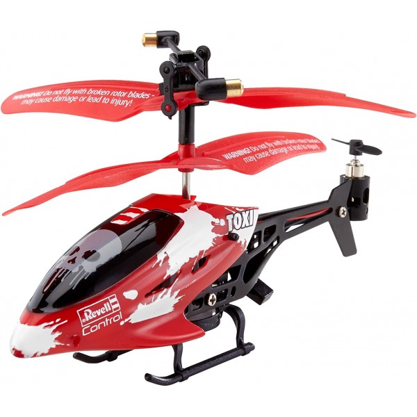 Revell Control Mini Helicopter Toxi I 5.5cm 높이 I 3개의 제어 채널이 있는 IR 원격 제어 I 동축 로터 시스템과 전자 자이로로 인한 쉬운 비행 특성 I 강력한 전기 모터