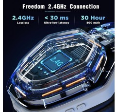 PS5, PS4, PC용 Ozeino OW810 무선 게임용 헤드셋, 10시간 이상의 배터리 수명, Bluetooth 모드