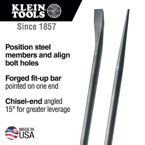 Klein Tools 3248 정렬, 지레 및 치즐링용 원형 7/8인치 x 30인치 연결 바 슬리브 바