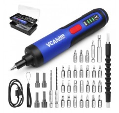 4V 전기 드라이버, 2000mAh USB 충전식 배터리, LED 조명이 있는 무선 전원 드라이버, 조정 가능한 토크, 38 in 1, 소규모 프로젝트에 적합