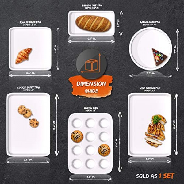 NutriChef 6개 주방 오븐 베이킹 팬 - 붙지 않는 베이킹 시트 세트, 매력적인 녹색 팬 및 흰색 내부 팬, 요리 및 베이킹 케이크 로프, 머핀 등을 위한 고급 주방용품