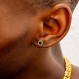 KRKC&CO S925 실버 남성용 귀걸이, 라운드 블랙 Oynx 귀걸이, 8 mm, Oynx 스톤이 포함된 화이트 골드 도금 스터드 귀걸이, 정품 925 스털링 실버, 알레르기 프리 귀걸이, 남성용 